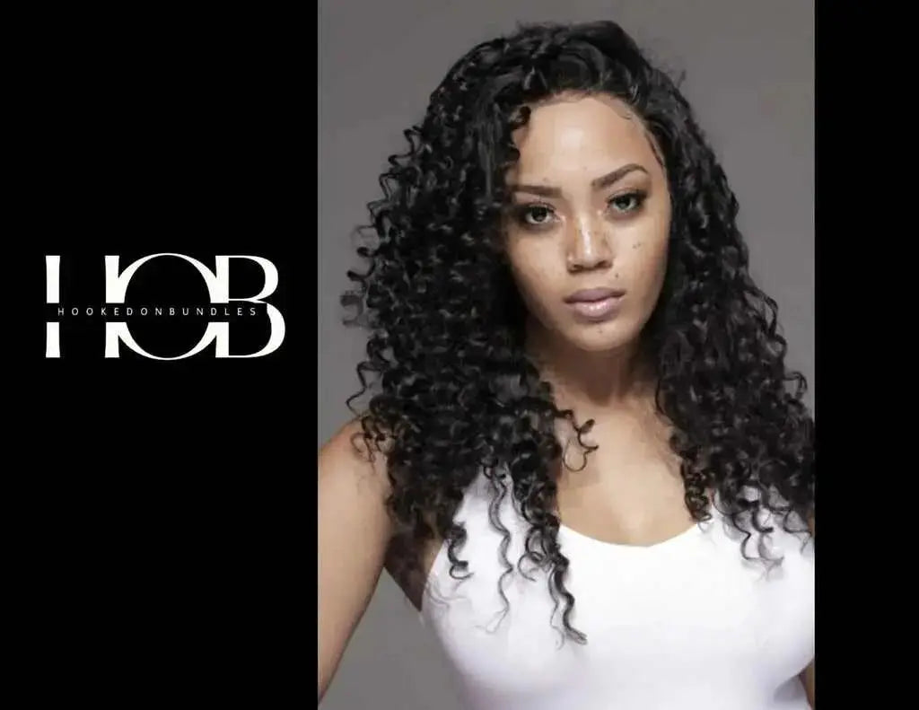 HD Glueless Deep Wave Lace Frontal Wig ~ 100% Human Hair HookedOnBundles Virgin Hair